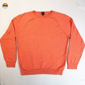J. Crew Pullover Sweater Orange Heather Slim Fit Long Sleeve Preppy Men's Sz XL